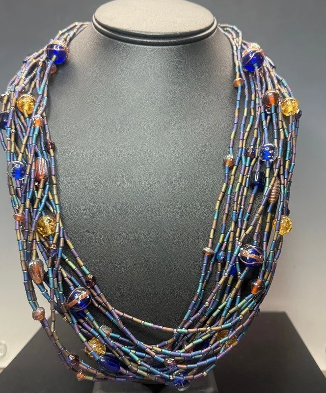 15-Strand Raku Necklace