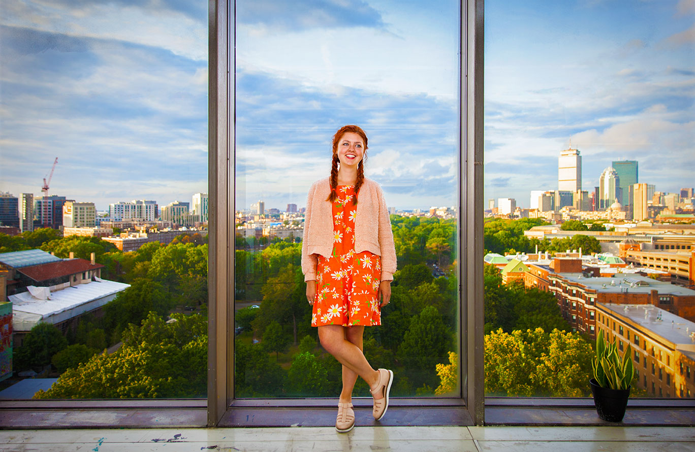 View of Boston from the MassArt student studios.