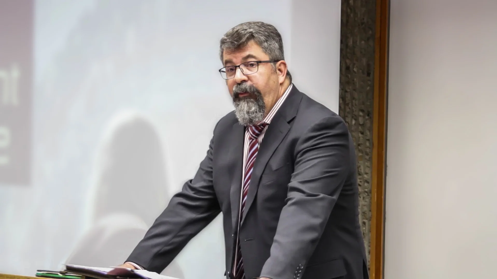 Dean Paul D. Paton, Dean of Law at the University of Alberta Faculty of Law, brings greetings to the Conference attendees.