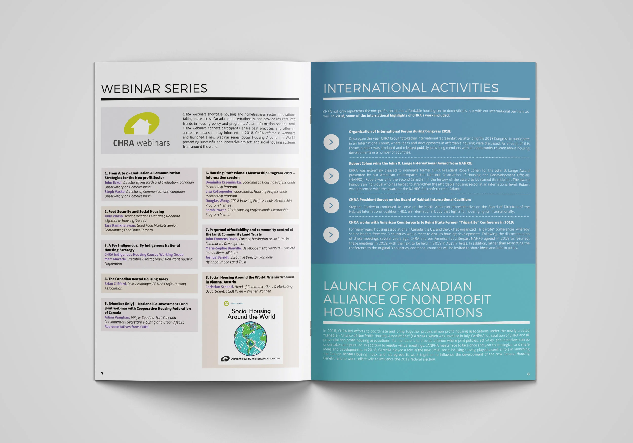 2018 Annual Report Webinars and International Activities.