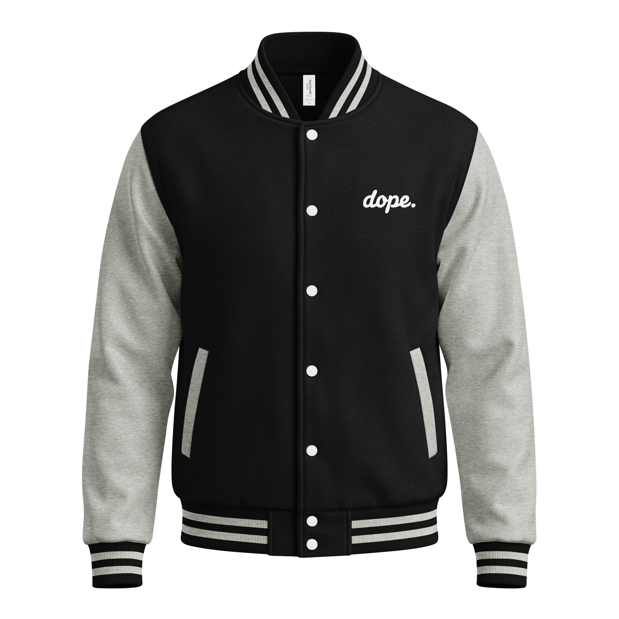 unisex-heavyweight-letterman-jacket-jet-black-heather-grey-front-6ace393c8d549.png
