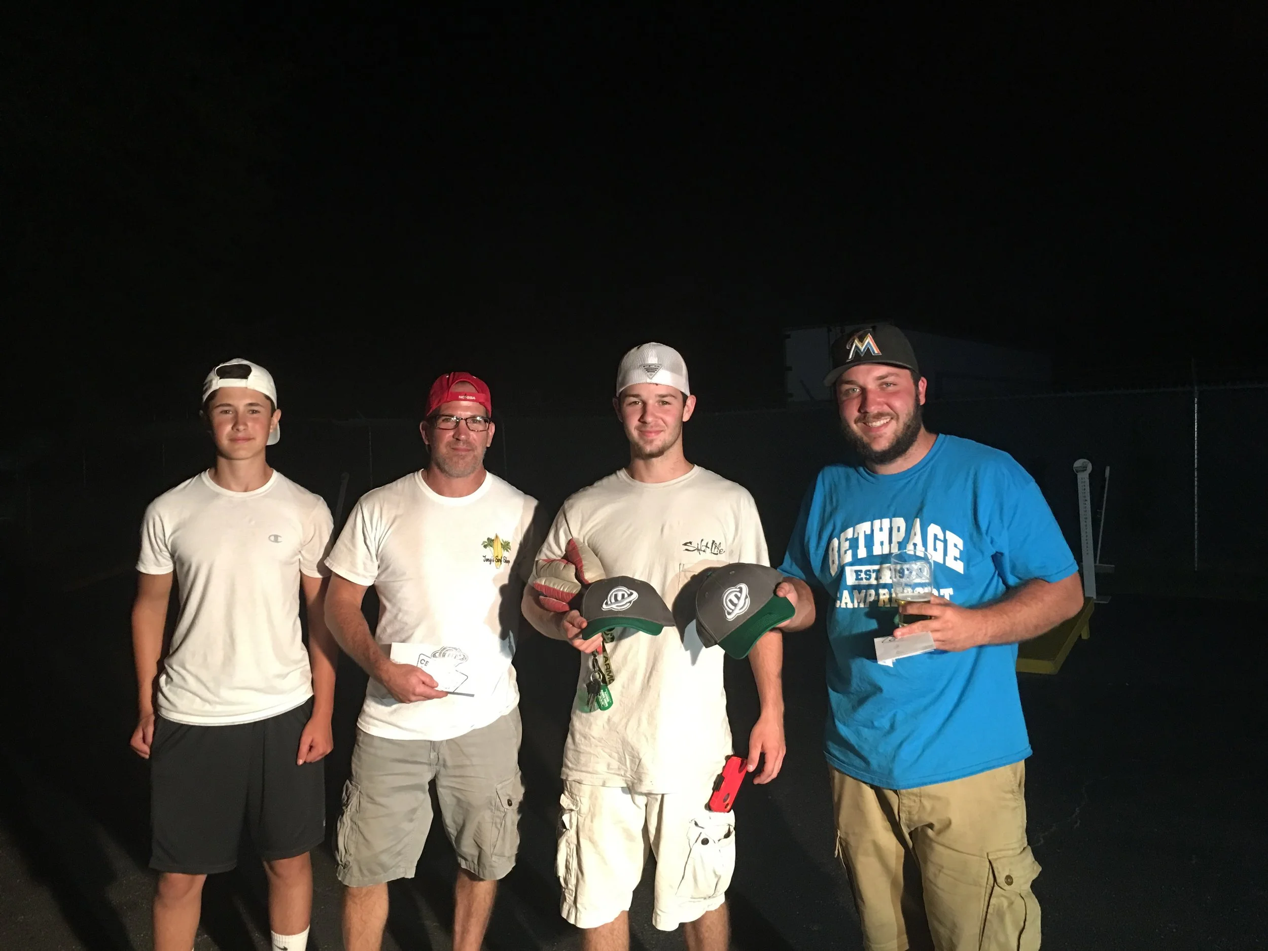 Team Baggers (left), Team Tate (right). 