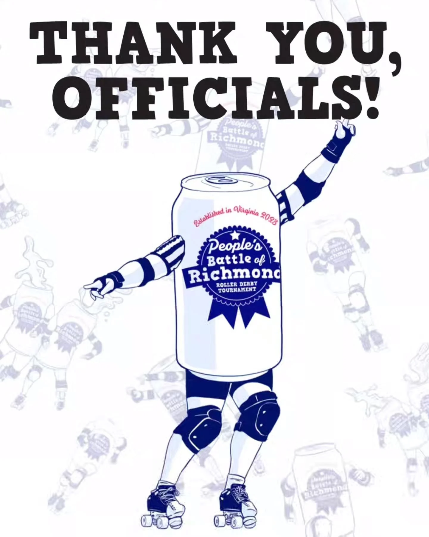🎊 OFFICIALS APPRECIATION POST 🎊
💙 We are so grateful to the officials who have volunteered their time this weekend to help make the third annual People's Battle of Richmond tournament possible! 9 games is a LOT of derby, and this team of nearly 4