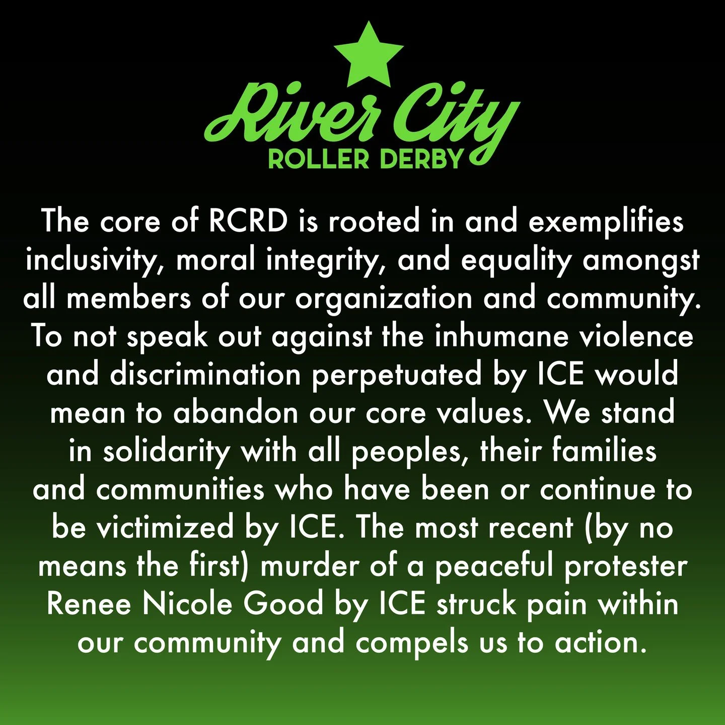 The core of RCRD is rooted in and exemplifies inclusivity, moral integrity, and equality amongst all members of our organization and community. To not speak out against the inhumane violence and discrimination perpetuated by ICE would mean to abandon