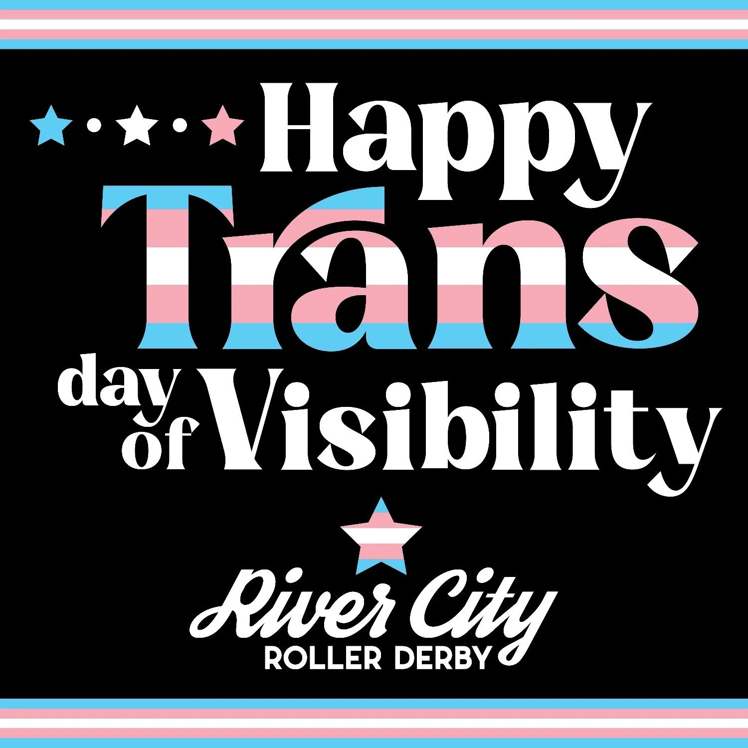 On trans day of visibility RCRD would like to remind everyone that trans athletes belong in sports and are welcomed and embraced here with River City Roller Derby.