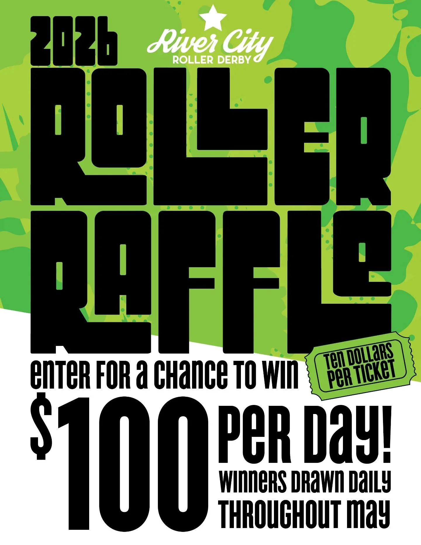 One of our most popular fundraisers is BACK!! Now is your chance to win big! 💥
All proceeds will help send our Rats and Riots to Louisiana for two action-packed games on May 2nd and 3rd!! 🛼

RCRD will be giving away $100 EVERY DAY in May. Entering 