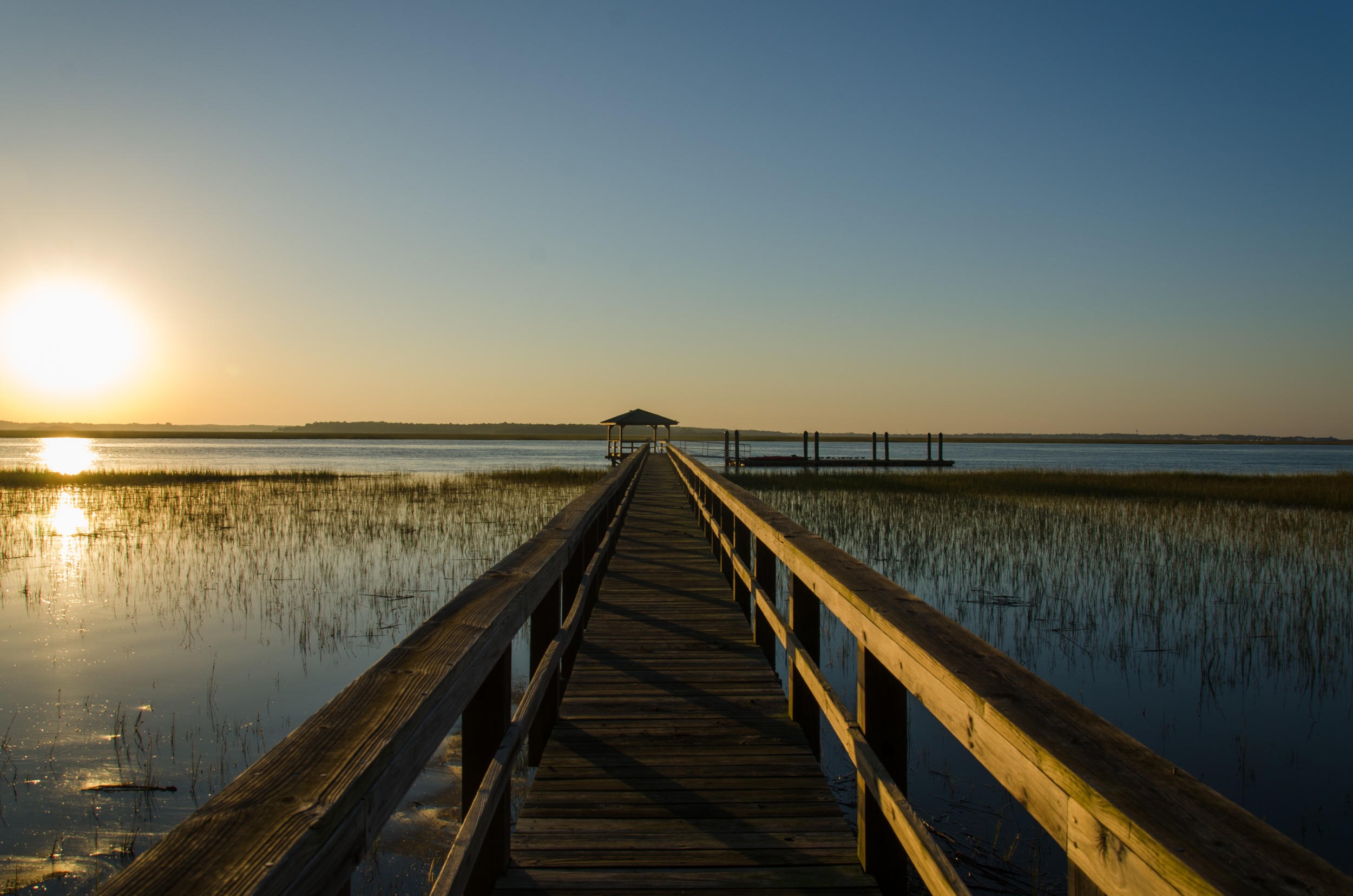 Long dock off of Bailey Island