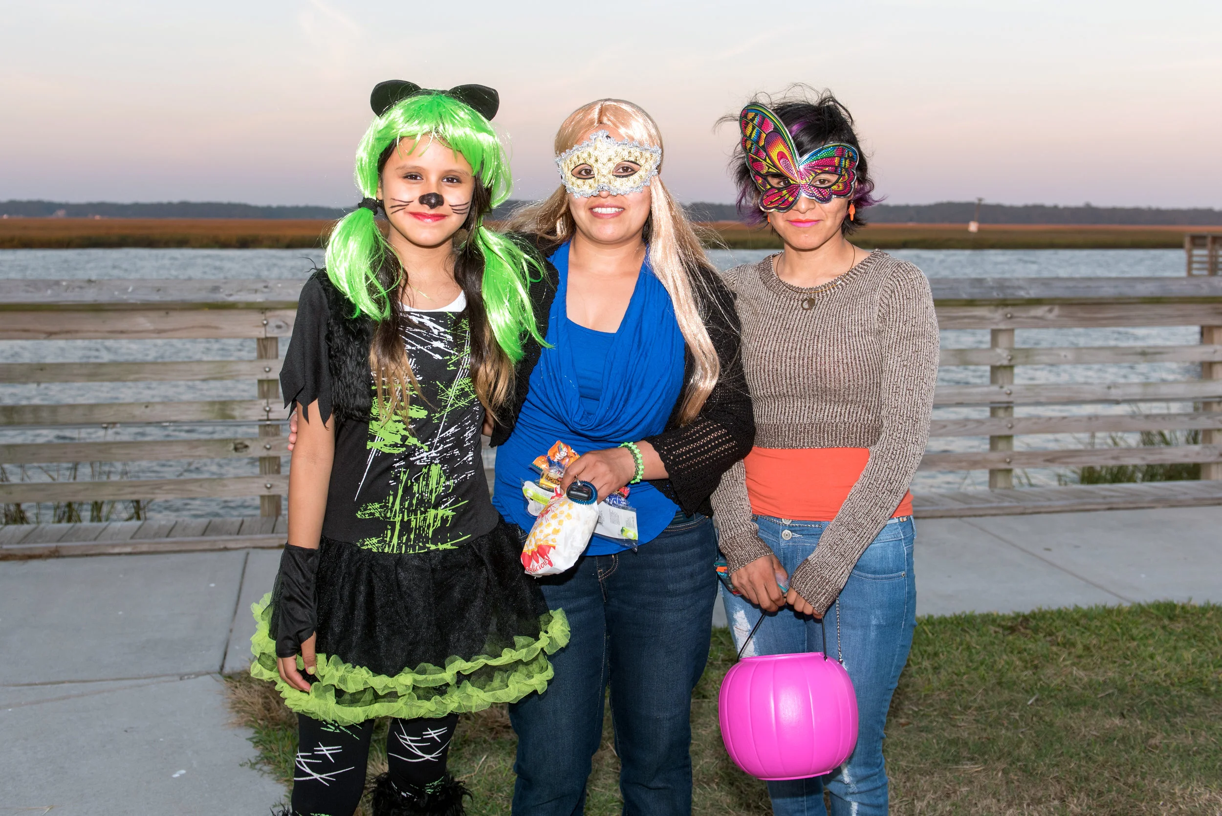 Young people pose together at Halloween Festival.