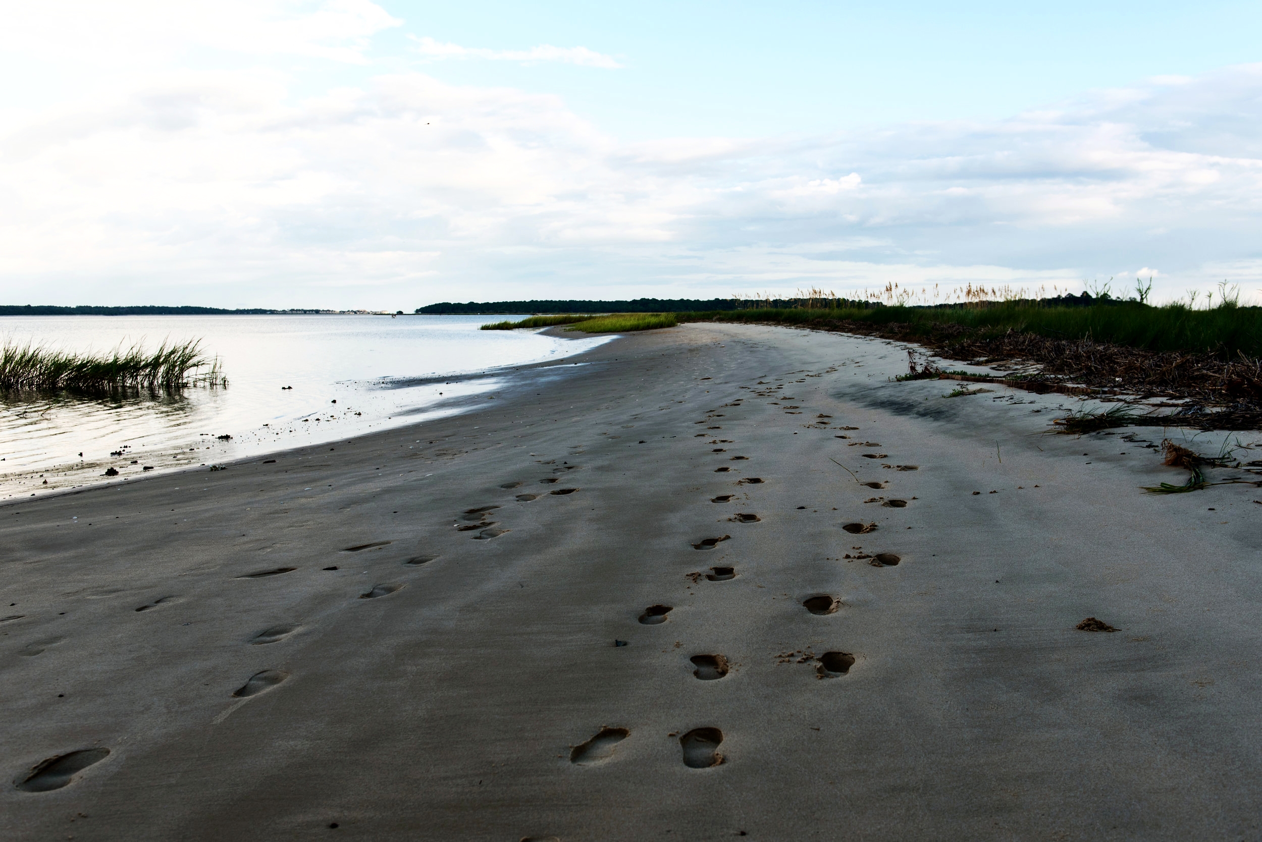 This beach, just a few hundred yards away from the row of cabins, was a busy location for slaves. Workers loaded boats with products from the plantation, fished, crabbed, and harvested the natural resources of the waterway.