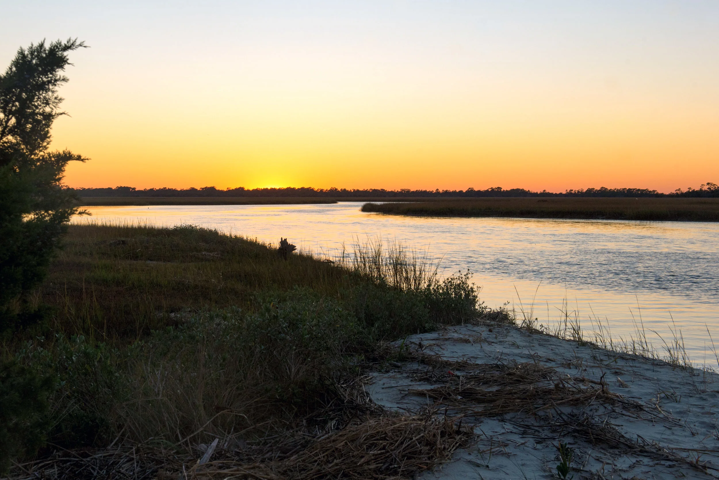 View of sunset from Otter Island, SC.