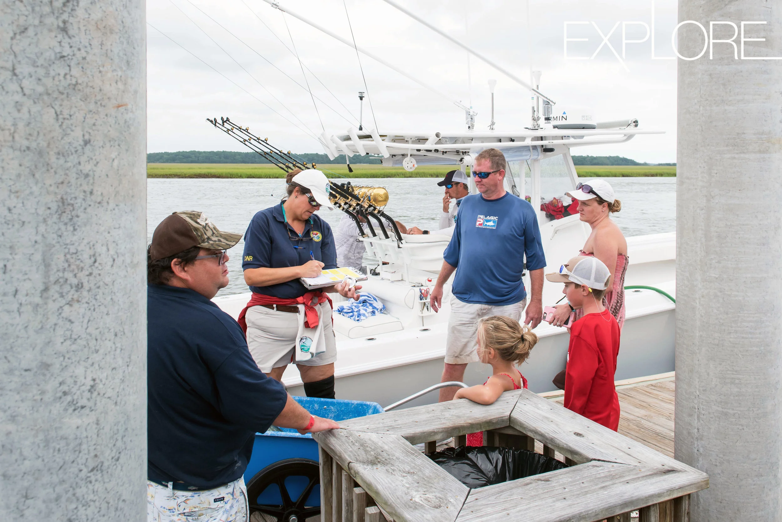 DNR checking in with fishermen at the SC Governors Cup Billfishing Tournament.