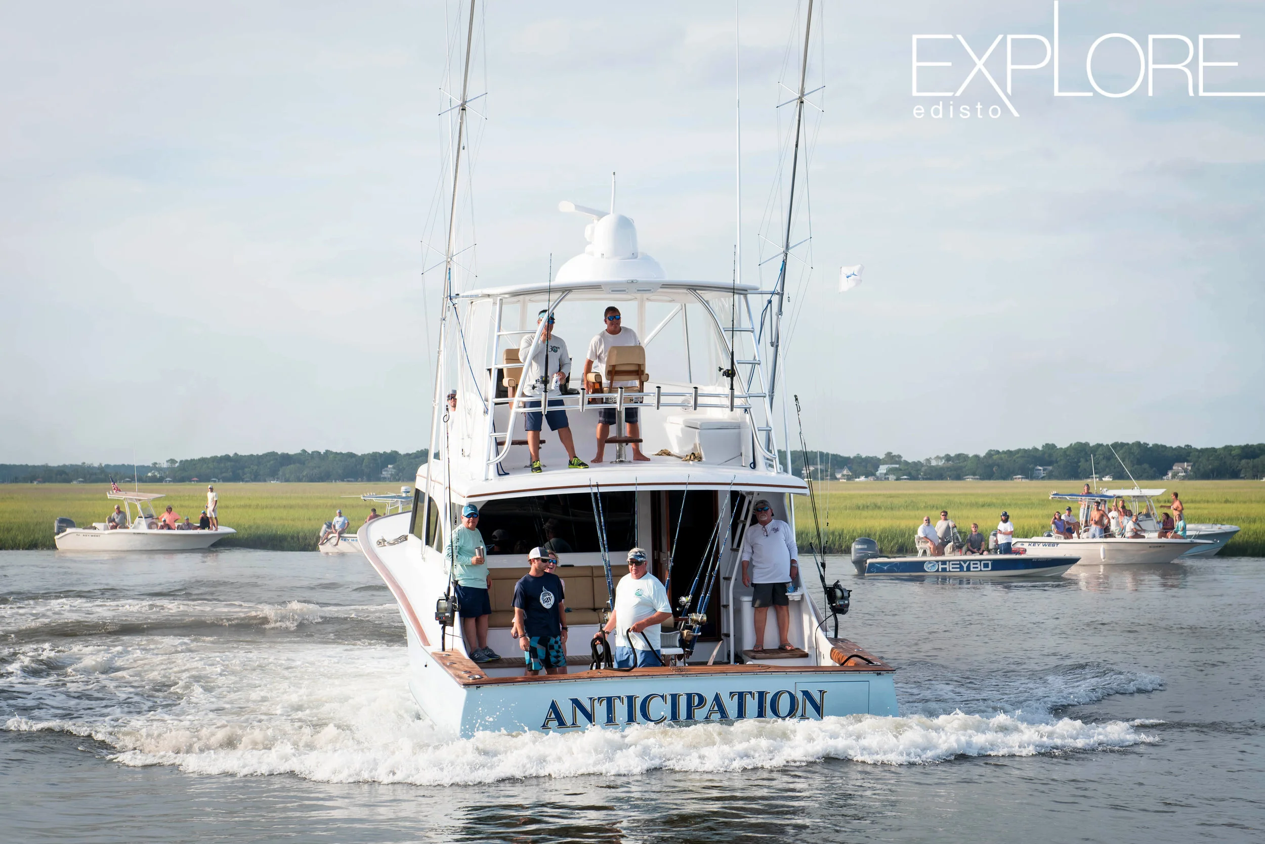 The boat, Anticipation, getting ready to dock.