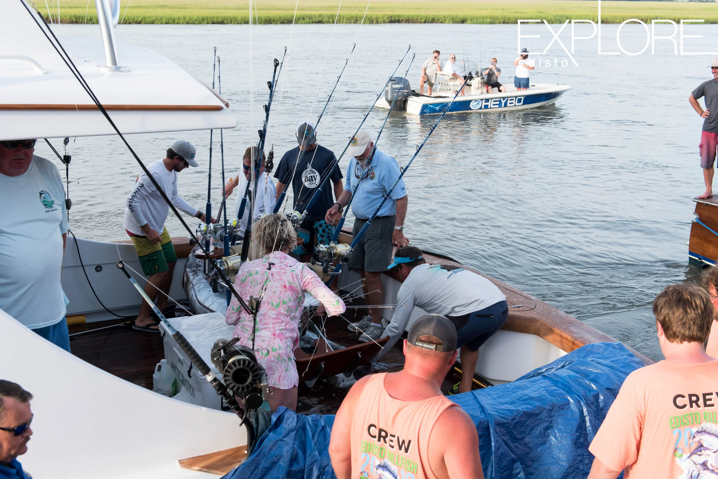Preparing to unload the marlin.