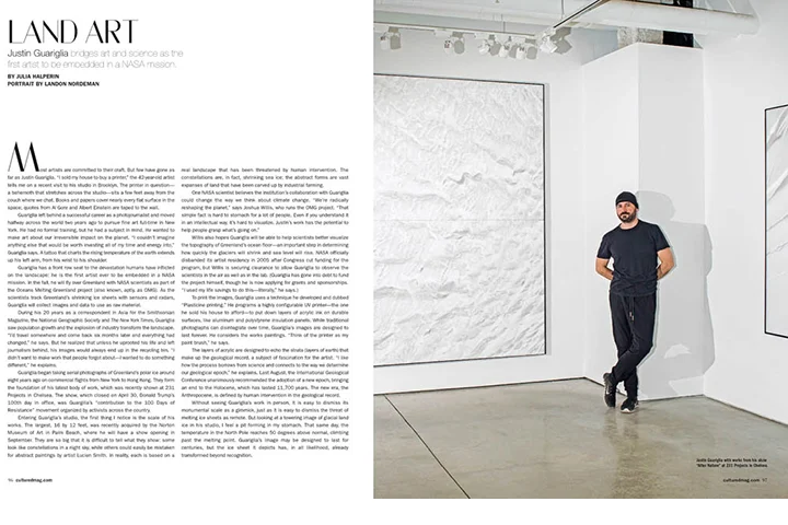 July 1 - Cultured Magazine : Landon photographed artist Justin Brice Guariglia for the summer issue