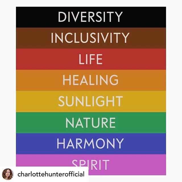 Borrowed this from Charlotte as she said it way better than me. Happy Pride my lovelies! ❤️🧡💛💚💙💜🖤🤍🤎 Posted @withregram &bull; @charlottehunterofficial 🖤🤎❤️🧡💛💚💙💜
.
PRIDE
What does it mean to you?
.
I&rsquo;m choosing to fly a version of