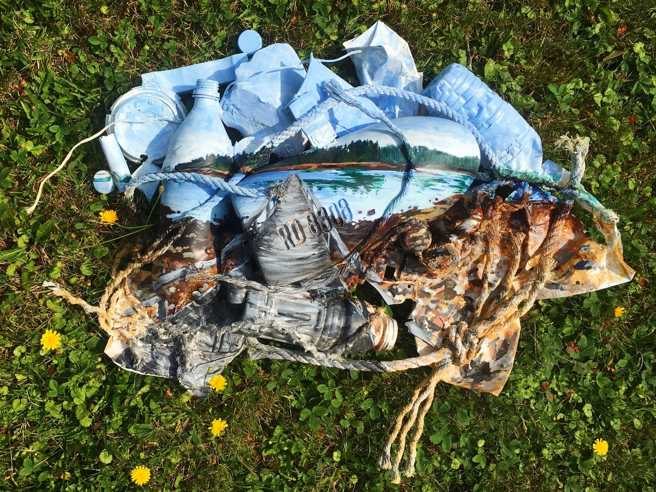 Acadia , Acrylic on Trash, 2016