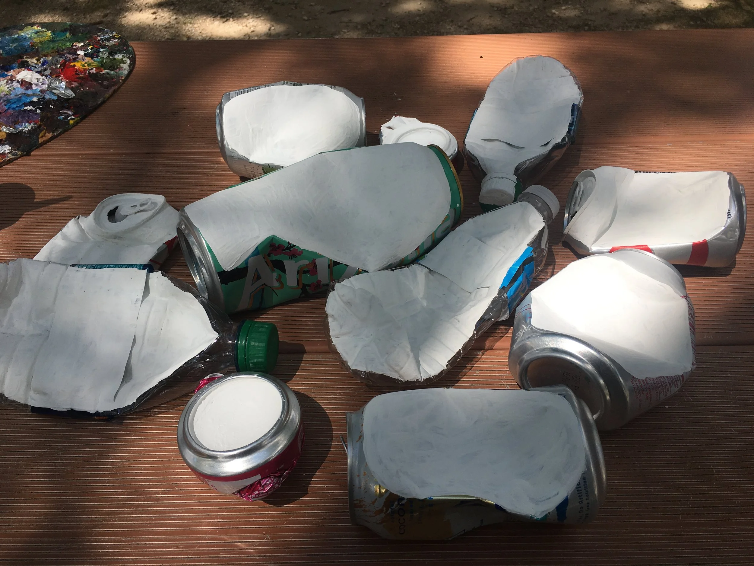 Primed canvases ready to be eco art-ed!
