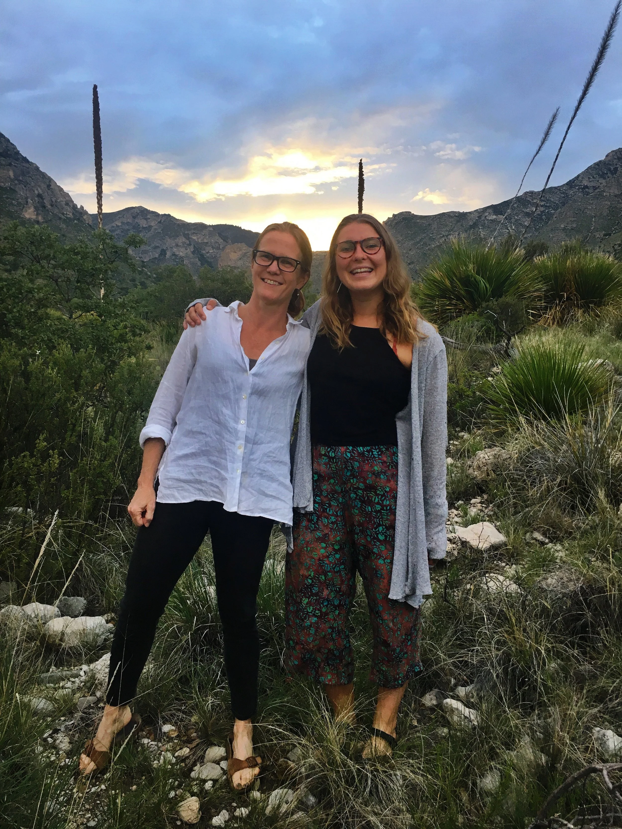 Me and Jenny Browne after her sunset poetry reading! That sky KNEW it was a beautiful moment