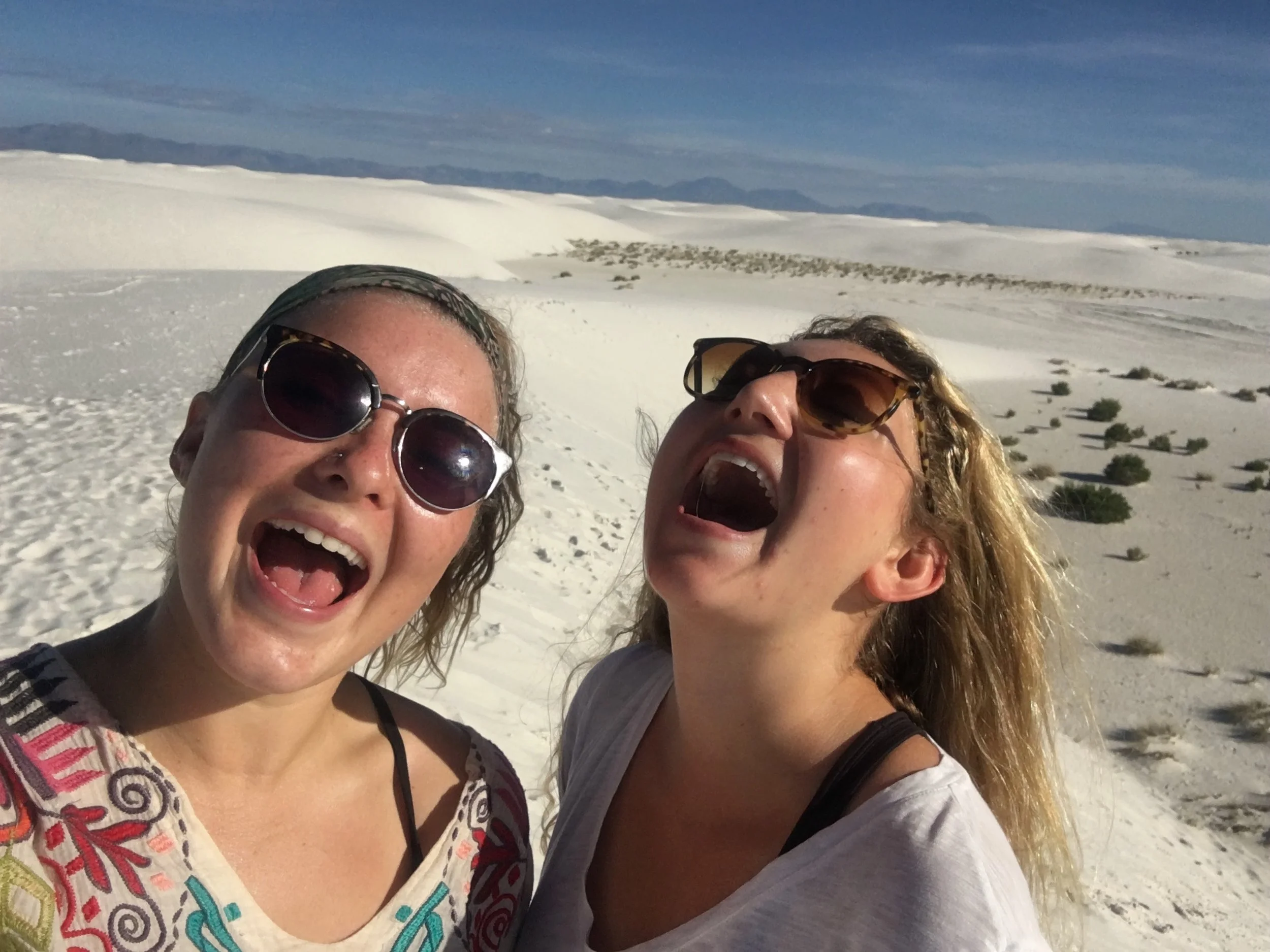 Me and Hannah laughing with joy to be in such a stunning environment