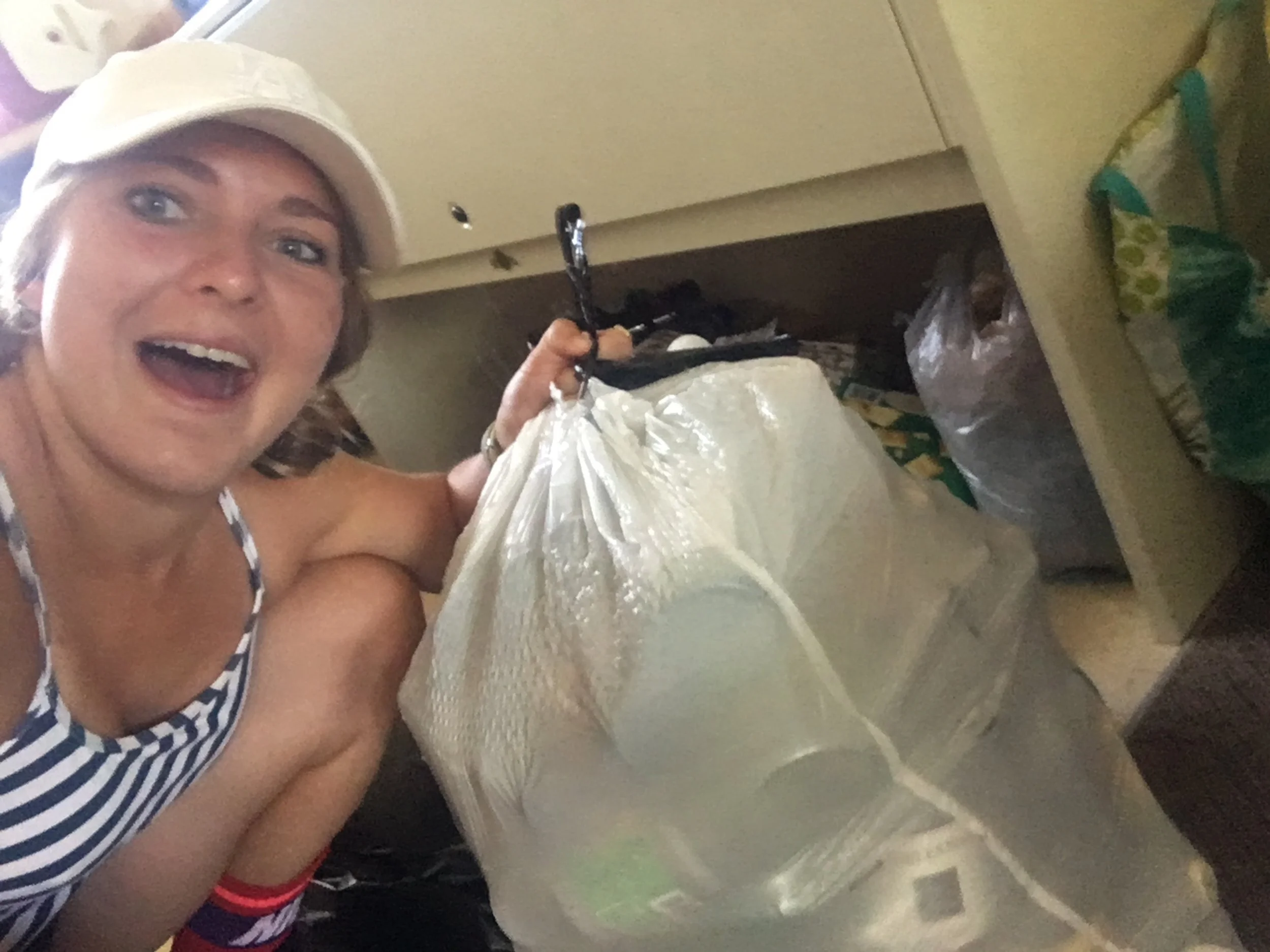 Posing with trash for the 343029840328th time