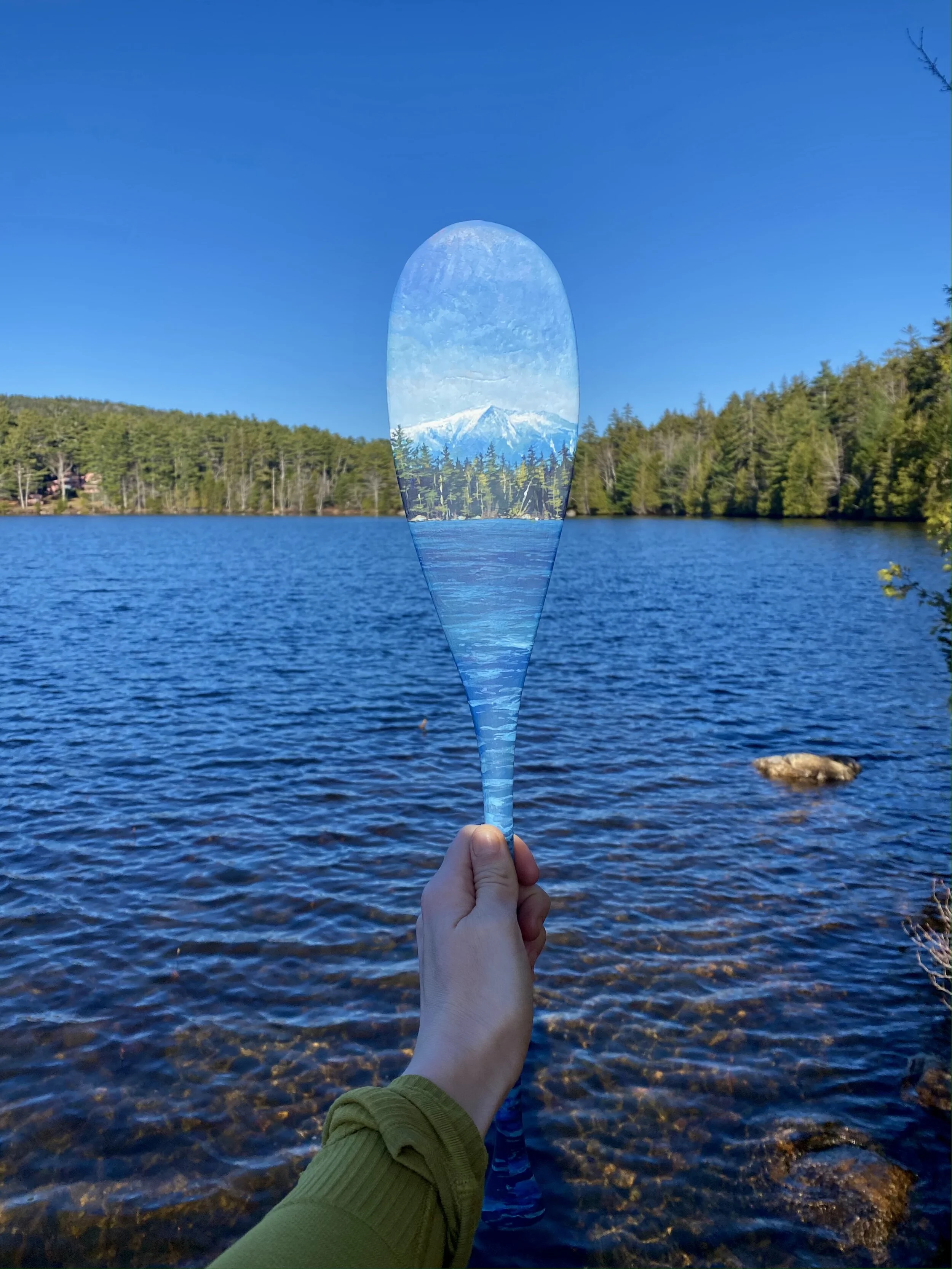 Acrylic on mini paddle + alignment photo. $500