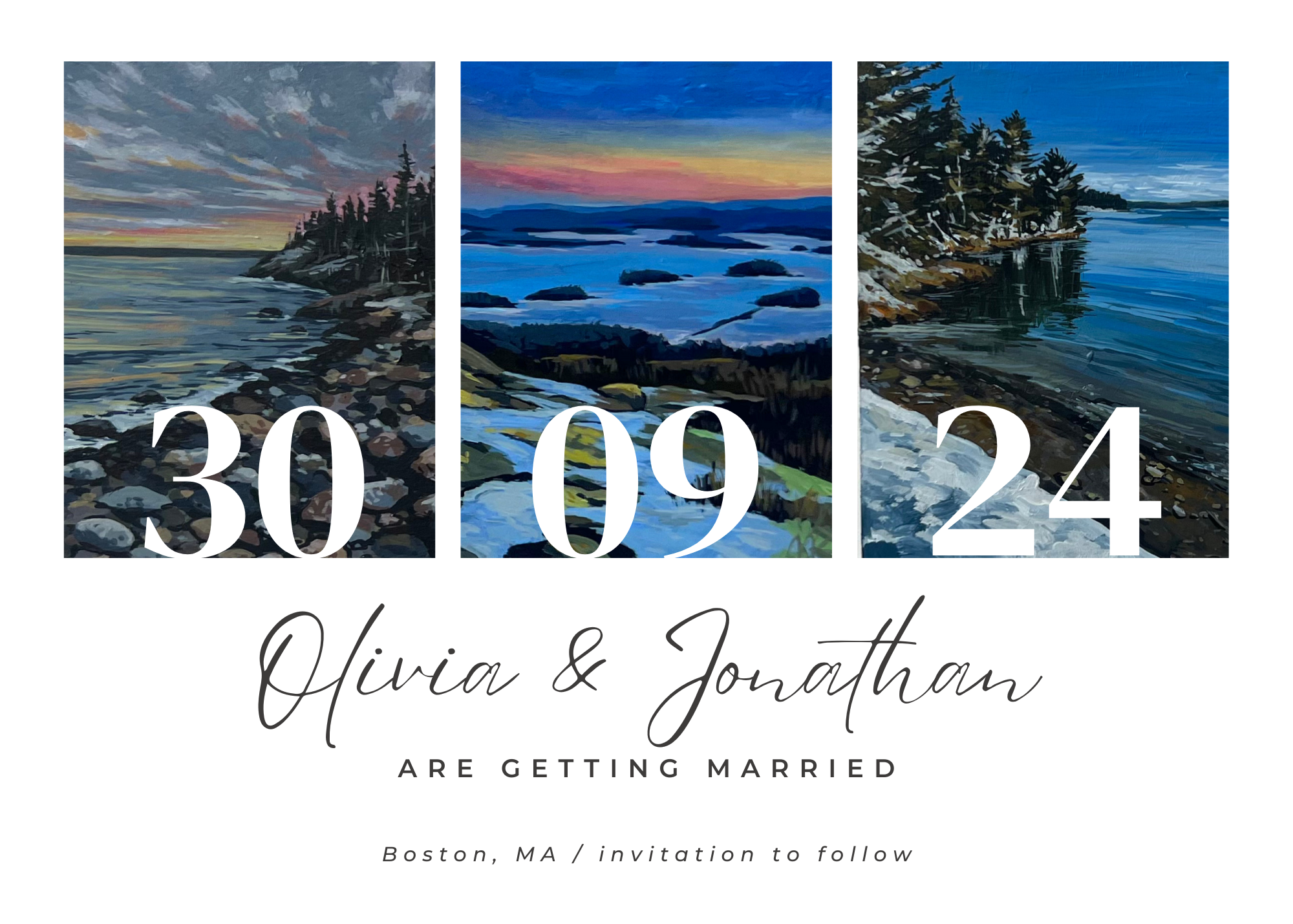 Couple Photo Collage Simple Wedding Invitation.png