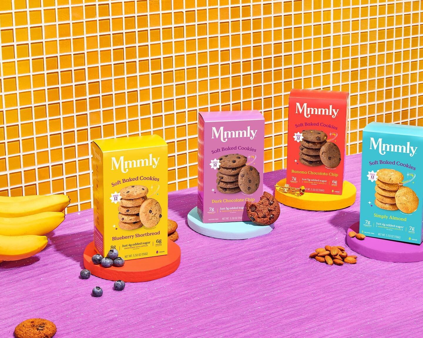 Very excited to share the work we did last year for @eatmmmly 🍪

We worked with Mmmly to update their packaging and communication hierarchy for their soft baked, guilt-free, *nutritiously* delicious cookies. We concluded the hierarchy on the front o