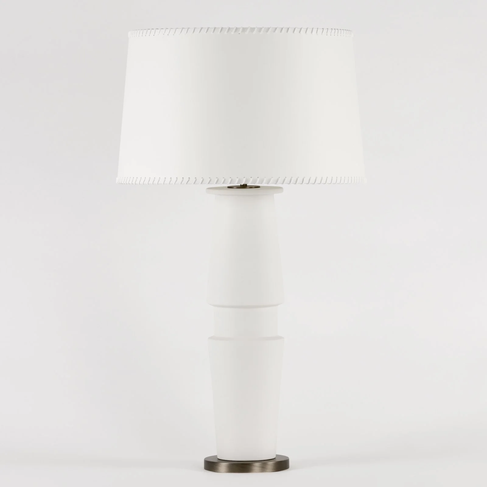 Lars table lamp_Bisque_White laced shade - 1.jpeg