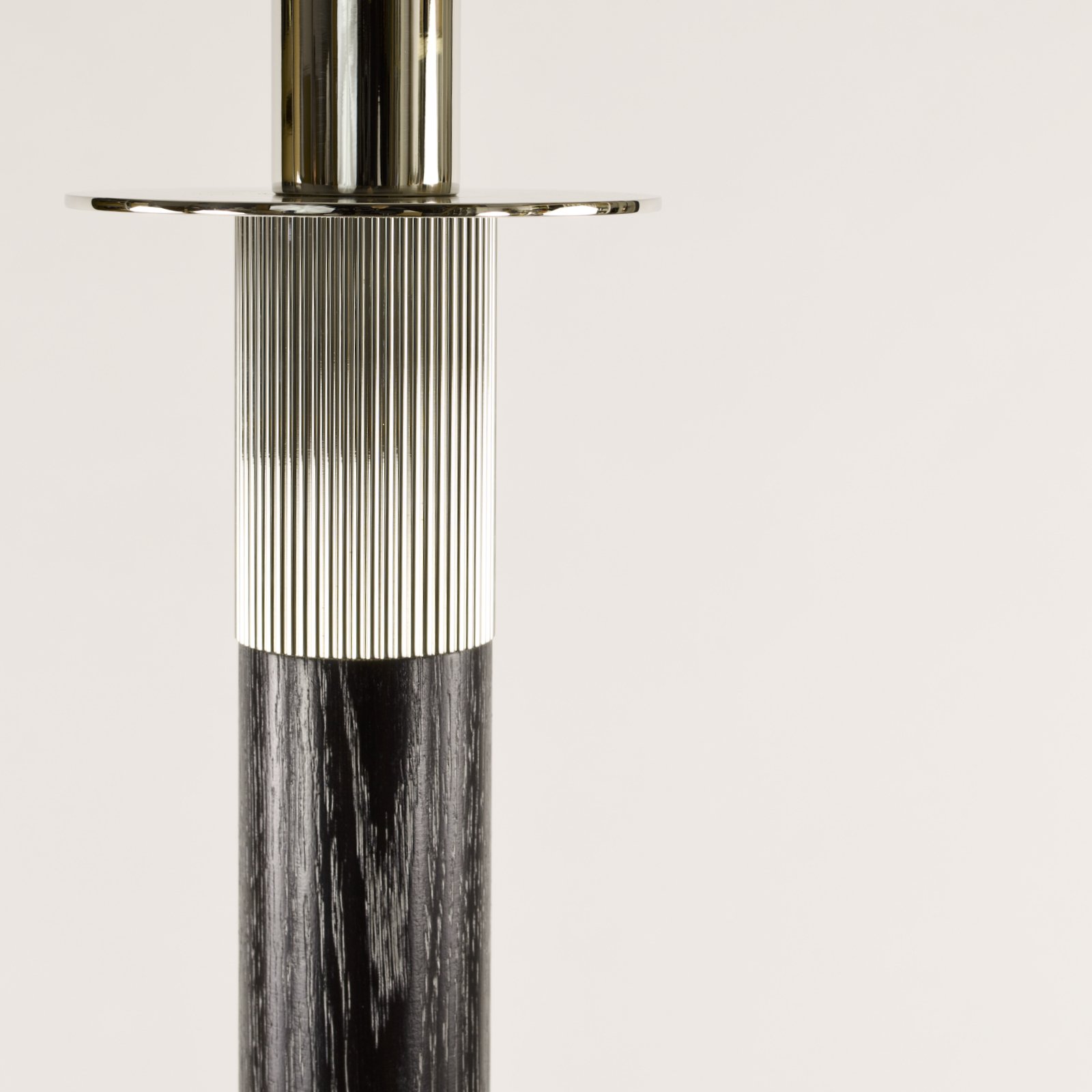 Aldo floor lamp neck detail_Ebony cerused Oak_Polished Nickel - 1.jpeg