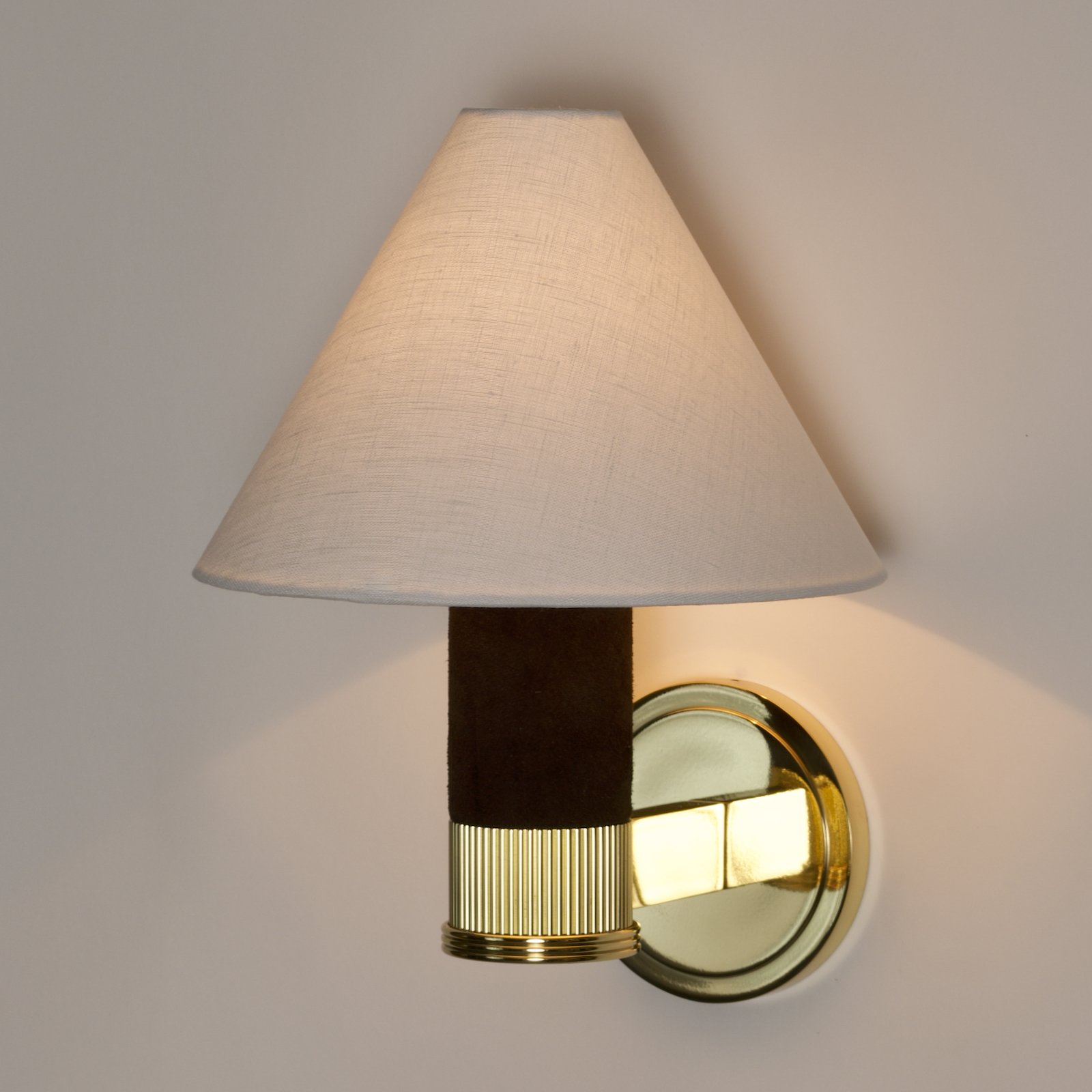 Aldo sconce_Carob suede_polished Brass_Oyster linen.jpg - 1.jpeg