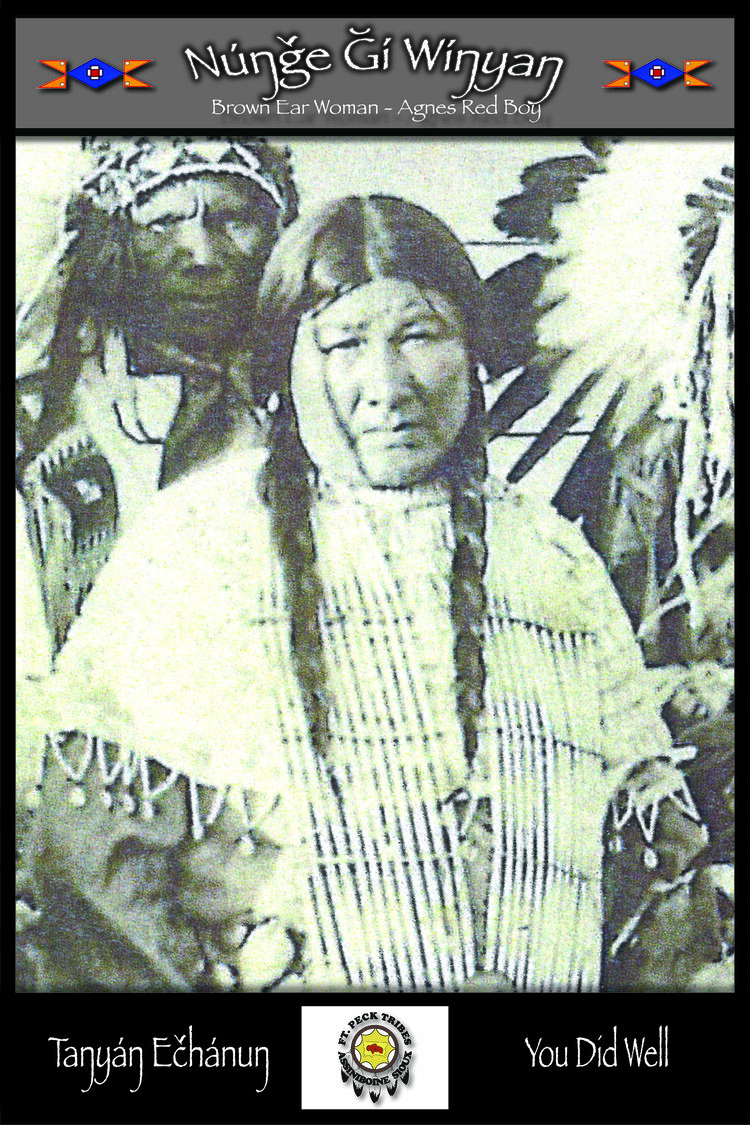 Brown Ear Woman Agnes Red Boy Poster Native Teaching Aids