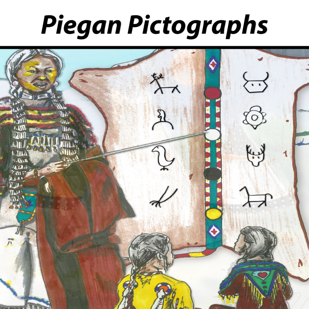 The Piegan Pictographs App allows you to hear a native Piegan language speaker pronounce the pictographs.