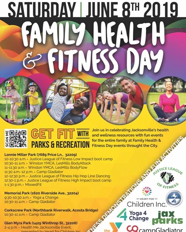 JUNE 8th from 2 pm to 4 pm! We’ve partnered with the @cityofjax @jaxparkscoj for Family Health and Fitness Day @ Glen Myra Park. Jolisa “The Beast” will be teaching a Zumba class, @bodyprecepts will be hosting a Bootcamp FREE to the public, there will be a sports performance workshop for youth. Health and wellness coach Josalyn Brinson will be having a meditative walk as well as doing a Q n A on Nutrition! LUNCH WILL BE PROVIDED. It’s an event for the entire family! Invite your friends and family to come out and represent! ❤️❤️