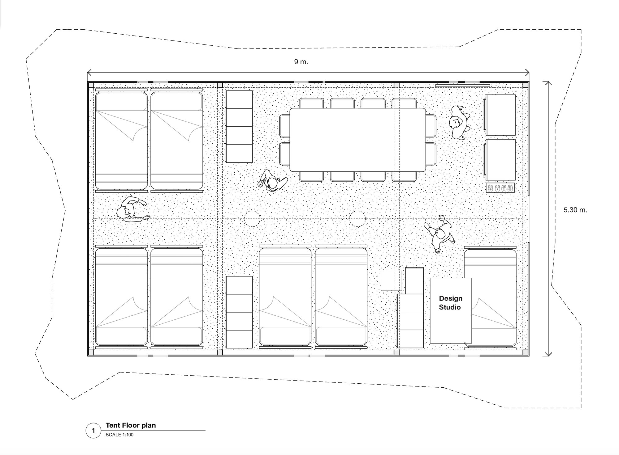 Sahara tent reconstruction floor plan. (assistant: Andreina Yepez)