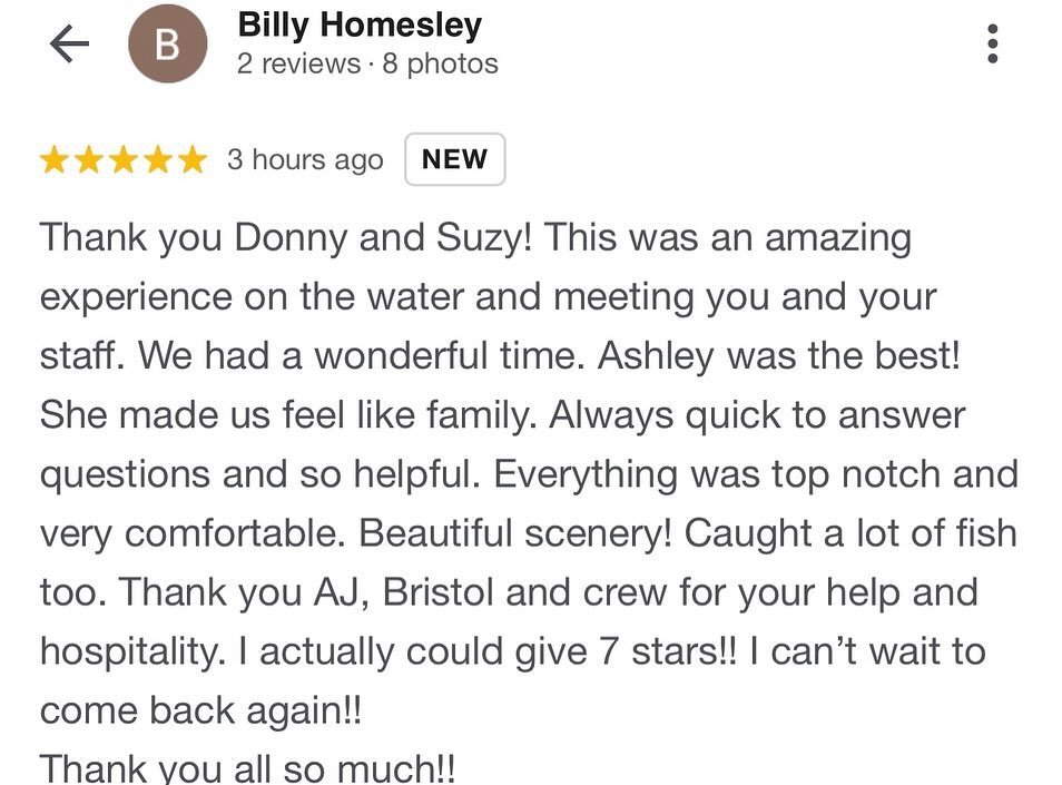 ⭐️⭐️⭐️⭐️⭐️⭐️⭐️ Thank you so much for the kind words!  What a wonderful week and Mother&rsquo;s Day you all had!  Thanks again and hope to see you all soon on The Boathouse!  #lakeouachita #arkansas #houseboat #houseboatrental #sevenstars