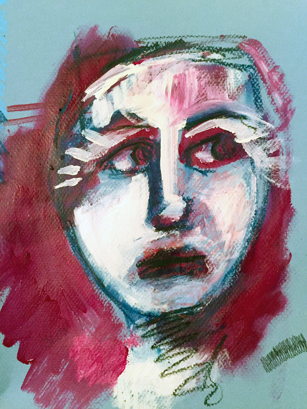 Exercise in Futility 9" x 12" Acrylic, Graphite, Pastels on Paper