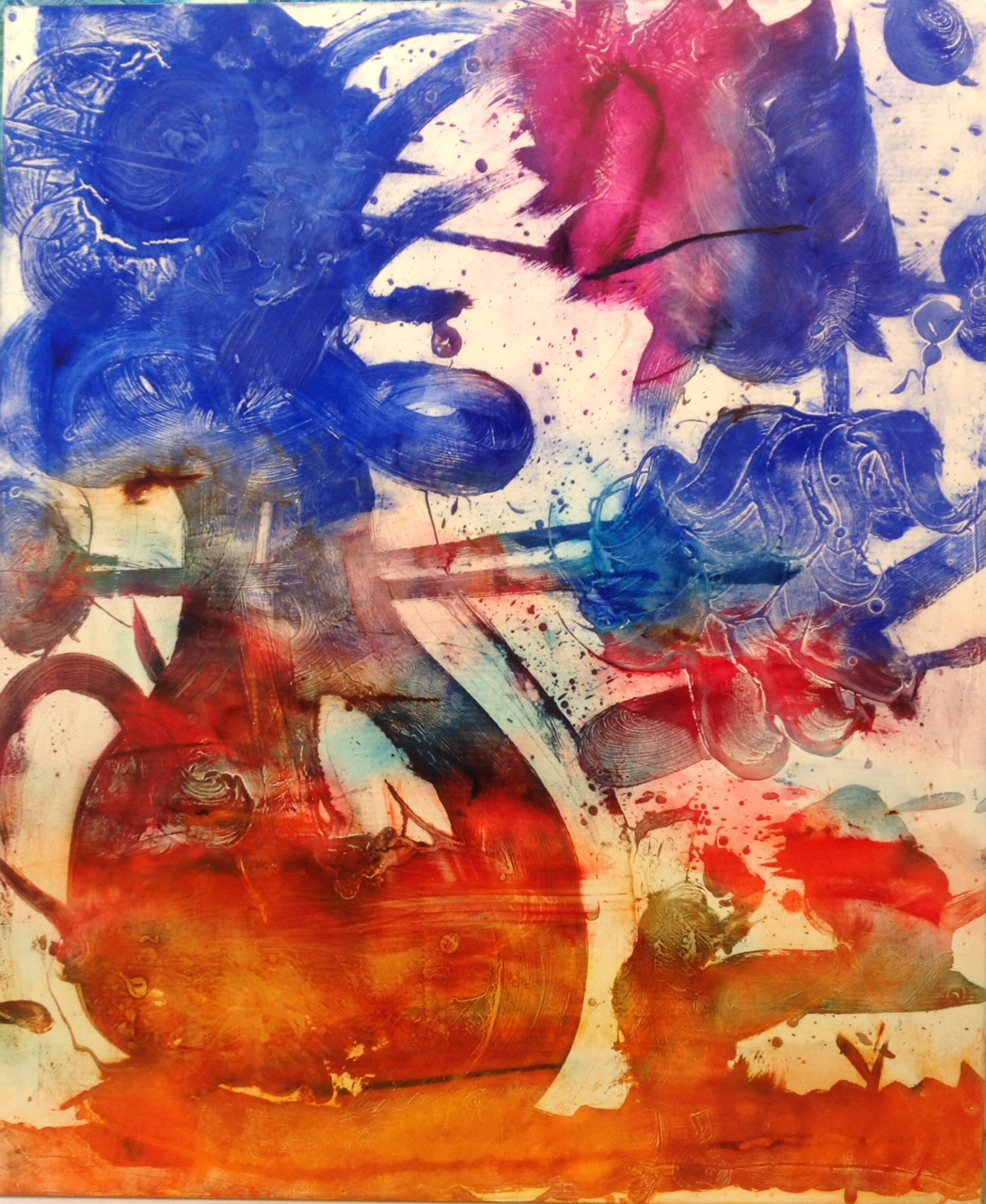 Relief Painting (Birdy) , 2014, 60” x 48”, oil, acrylic, molding paste, cold wax medium on canvas.
