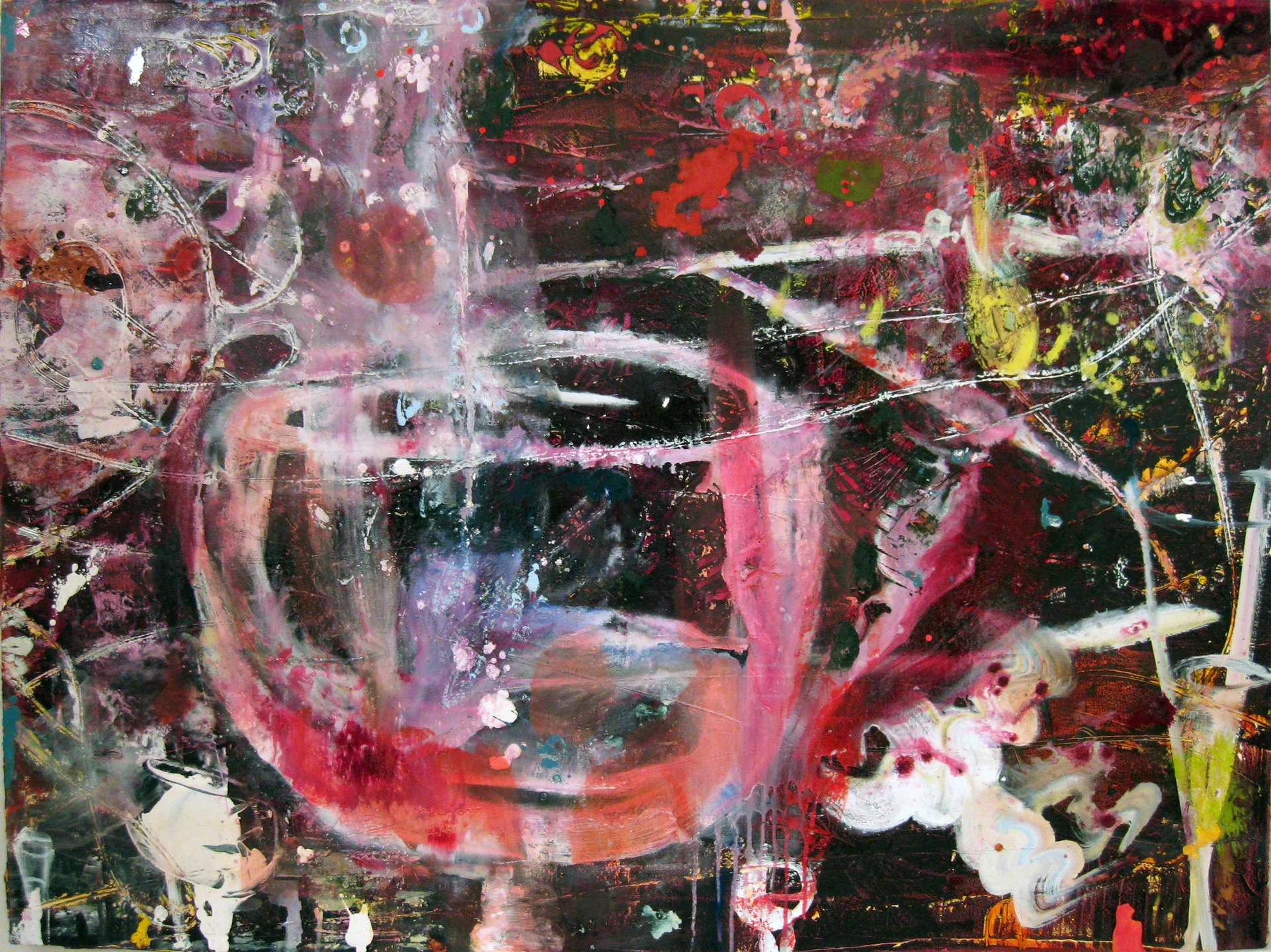 Night Painting (Fizz), 2014, 52 x 60 inches, oil, beeswax, alkyd, on canvas.