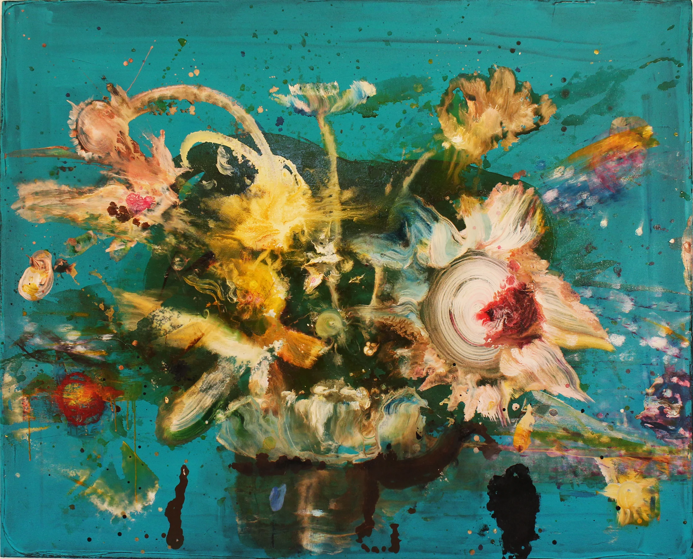 "Bouquet (Dahlia)" 2013, oil on canvas, 48 x 60” inches.