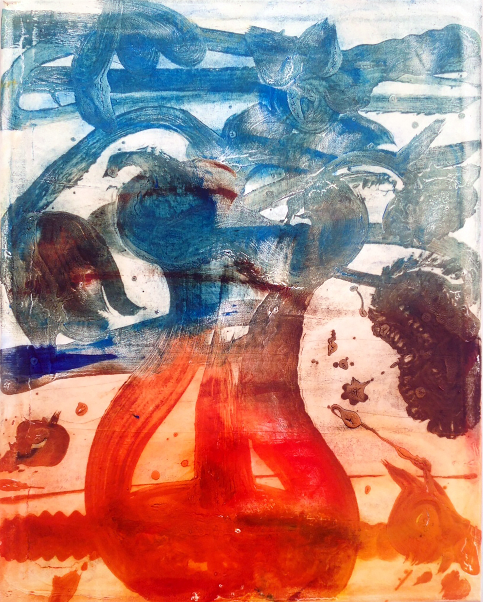 Relief Painting (Sputter) , 2014, 30” x 24”, oil, acrylic, molding paste, cold wax medium on canvas.