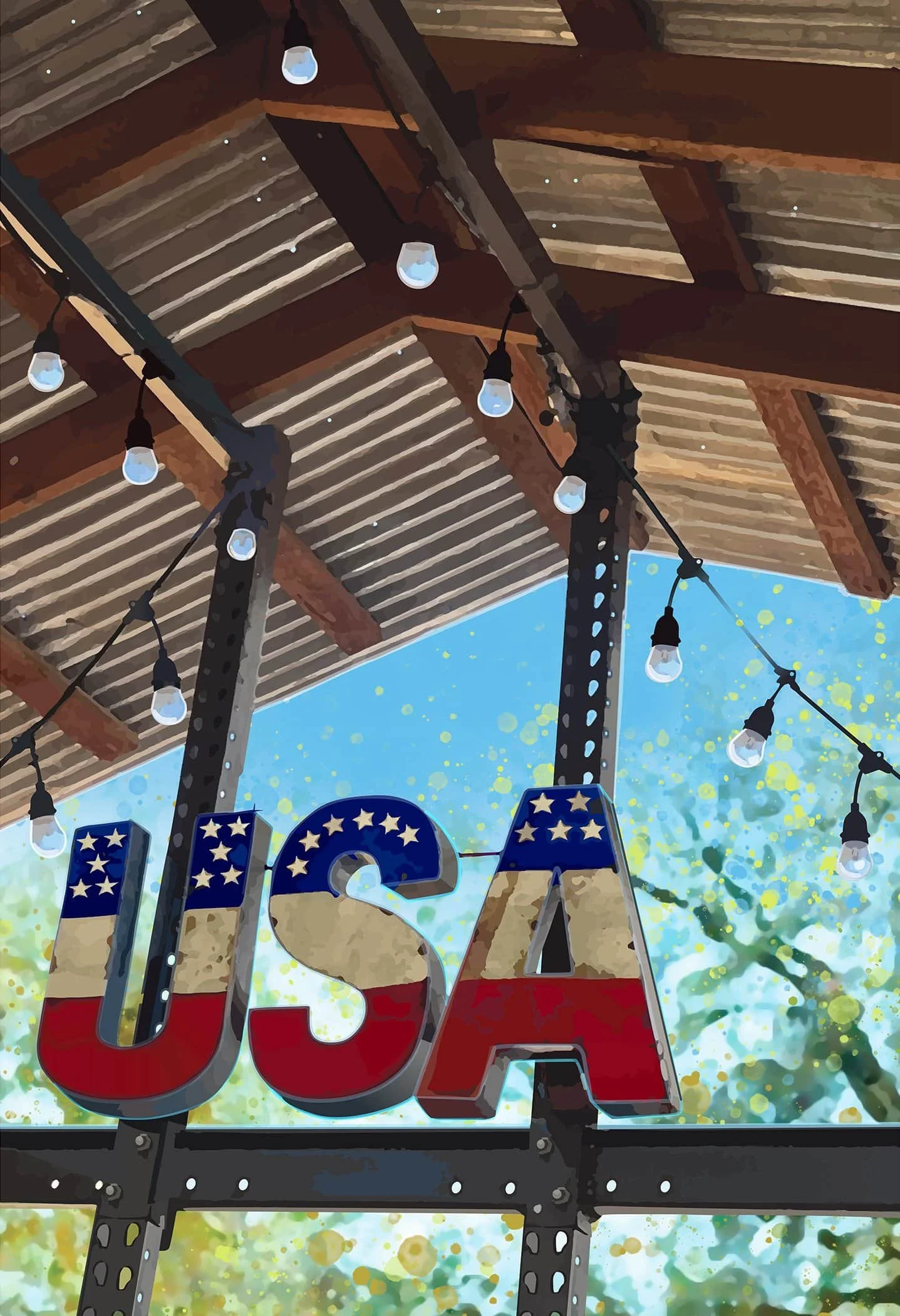 USA metal sign