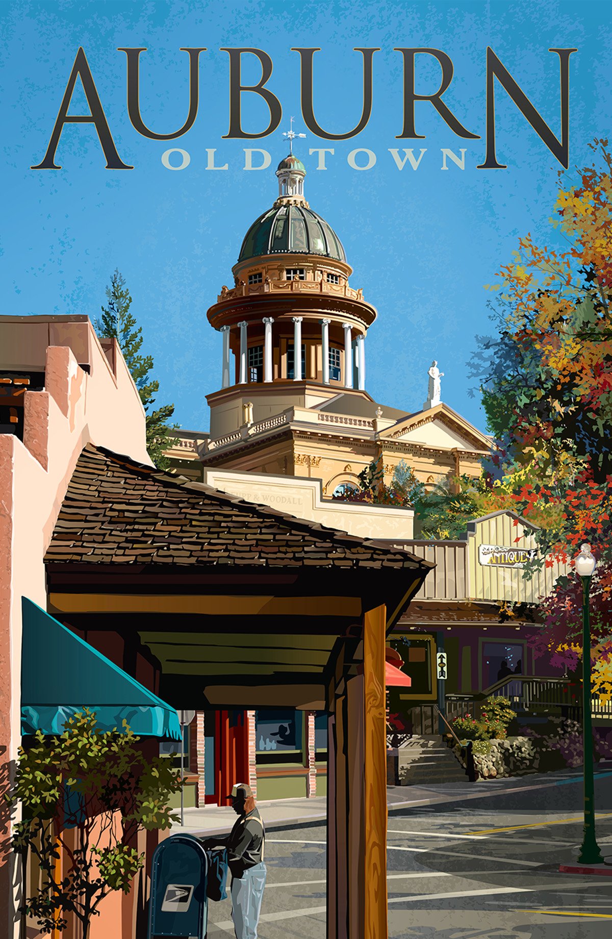 Oldtown Auburn, CA Travel Poster