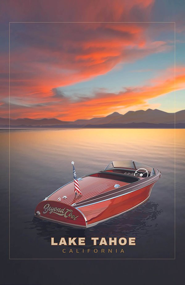 Lake Tahoe travel poster
