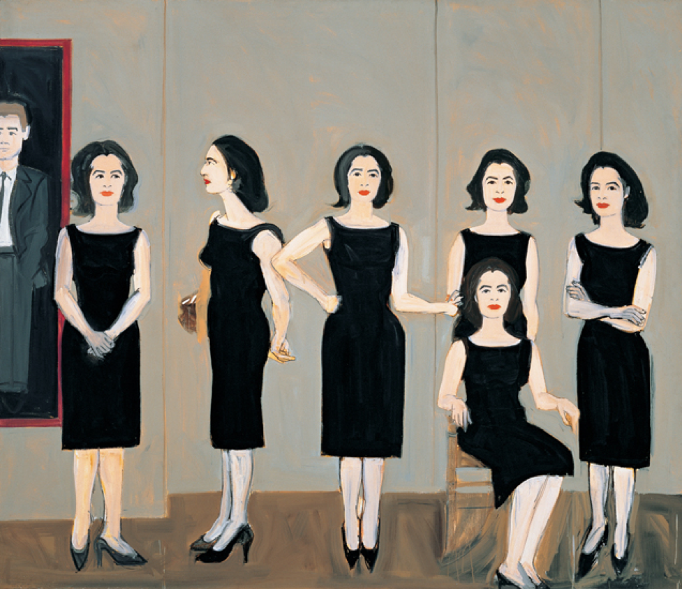  The Black Dress (1960).&nbsp;Oil on linen, 72x94 inches.&nbsp;Collection of the artist. 