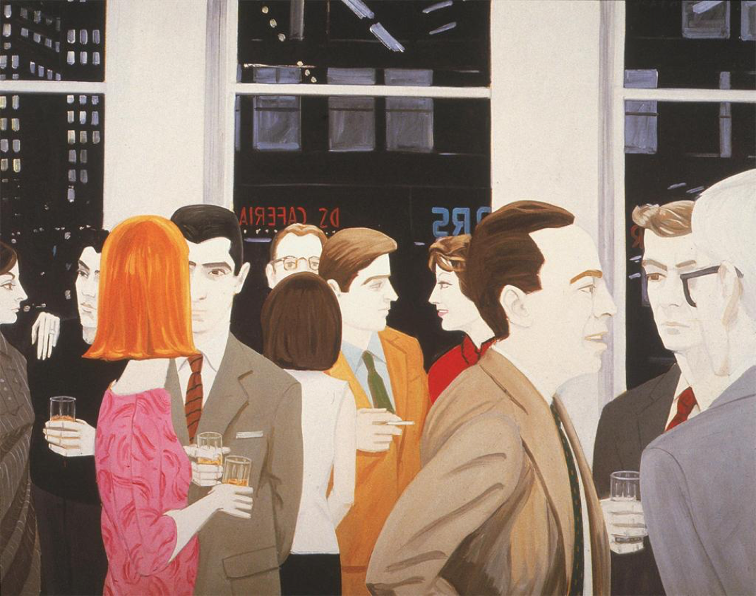  The Cocktail Party (1965). Oil on Canvas, 72x96 inches.&nbsp;  Collection Paul Jacques Schupf  , New York.     