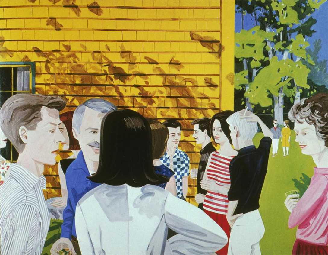  Lawn Party (1965). Oil on Canvas, 108x144 inches. Collection of the artist. 