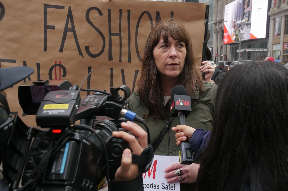  Amy protesting at the Times Square H&amp;M for the International Labor Rights Forum's  Global Day of Action &nbsp;against H&amp;M (May 2016). 