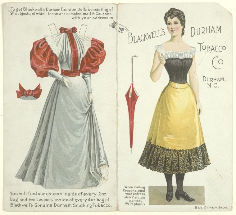  Blackwell's Durham Fashion Doll, ca. 1895. Courtesy of  The New York Public Library Digital Collections . 