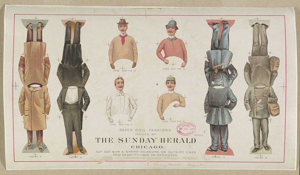  Paper Doll Fashions Issued by  The Sunday Herald   Chicago , ca. 1896. Courtesy of  The Library of Congress . 
