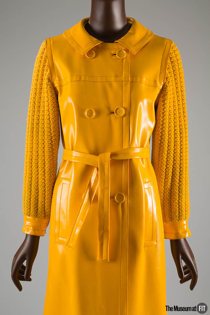  Yves Saint Laurent Rive Gauche, raincoat, 1966, gift of Ethel Scull. 77.21.4 Photograph by Eileen Costa, courtesy of the Museum at FIT. 